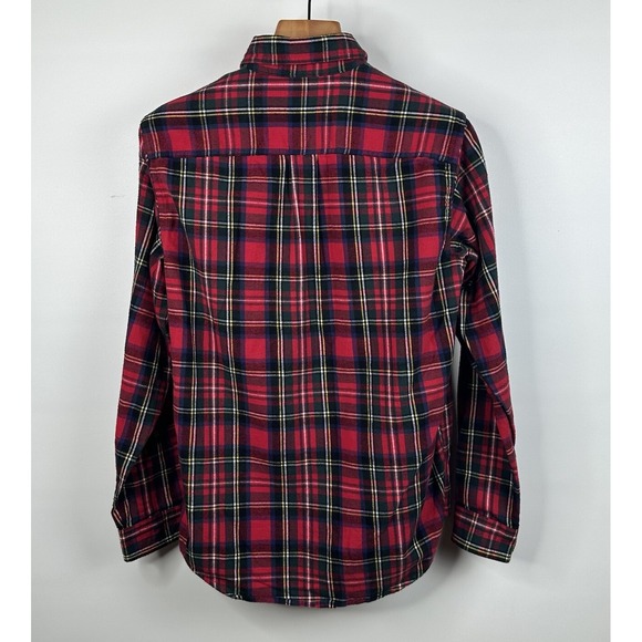 LL‎ Bean Shirt Mens Small Regular Red Plaid Cotton Traditional Fit Button Up VGC - Picture 4 of 8